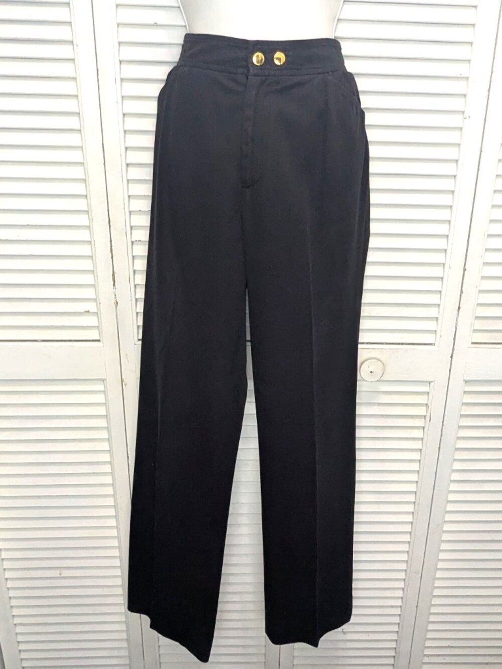 Lauren Ralph Lauren Womens Black Straight Leg Pants Size 10 Cotton Twill 32 x 31